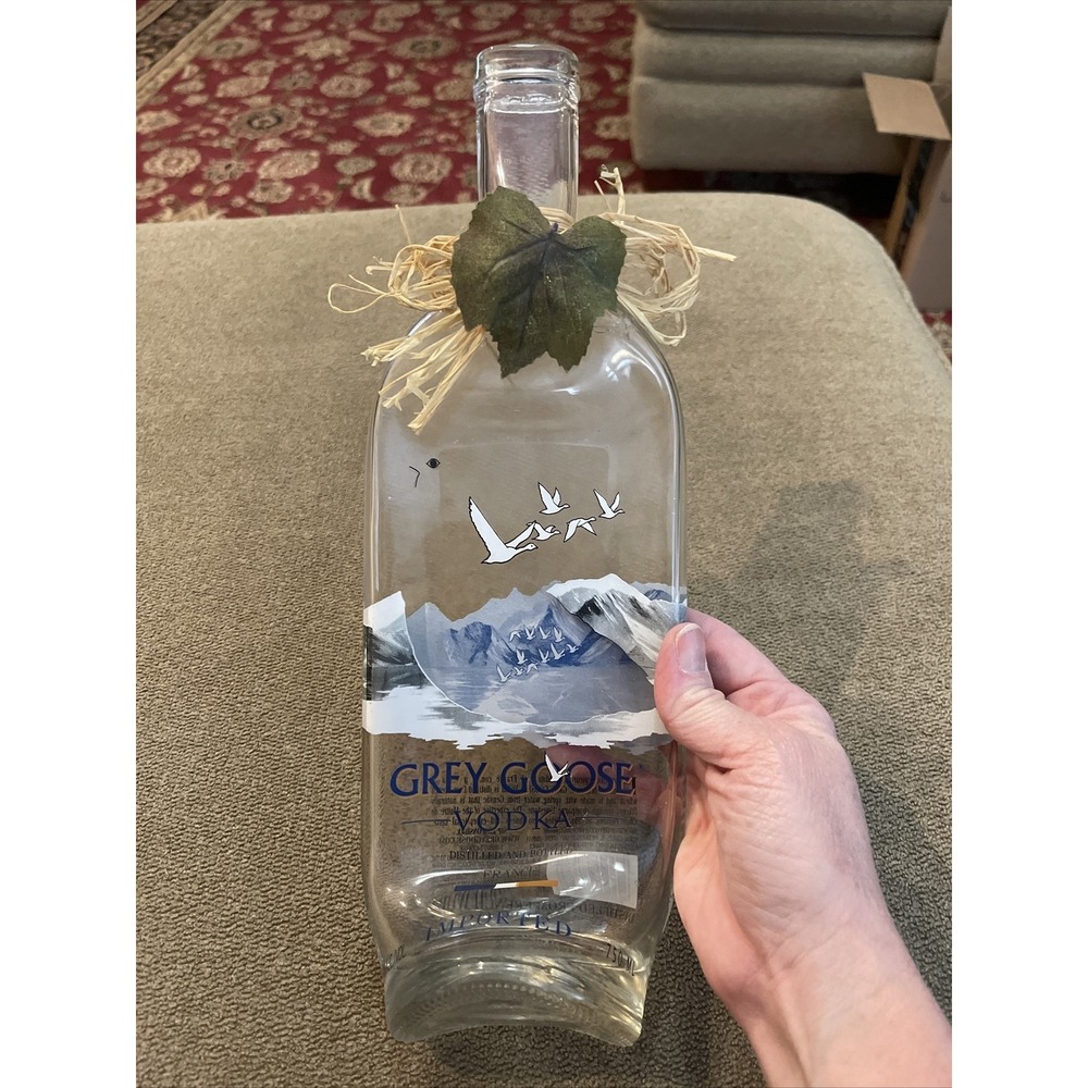 Grey Goose Vodka Flat Liter Bottle Wall Hanger Cheese Tray Bar Decor (KC)